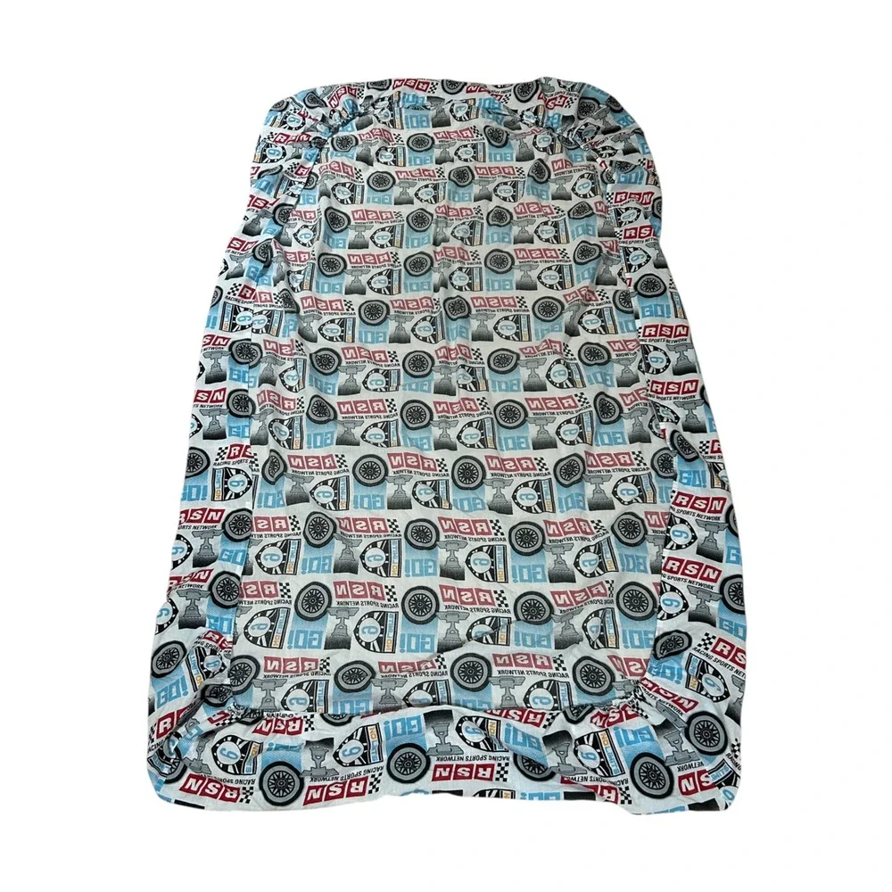 Disney Pixar Cars RSN Racing Sports Network Twin Sheet Blue Red
